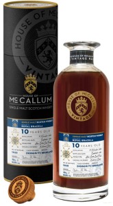 WHISKY MCCALLUM ROYAL BRACKLA 10 YO THE AULD ALLIANCE 51,5% 0,7L