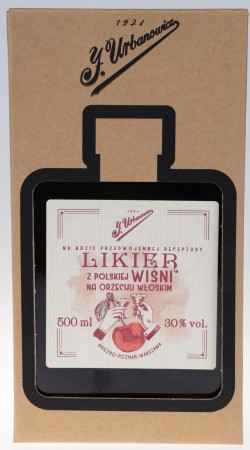 Likier J. Urbanowicz z polskiej wiśni na orzechu włoskim 30% 0,5l. + kartonik