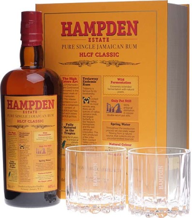 Rum Hampden HLCF Classic Pure Single 60% 0,7l. + szklanki