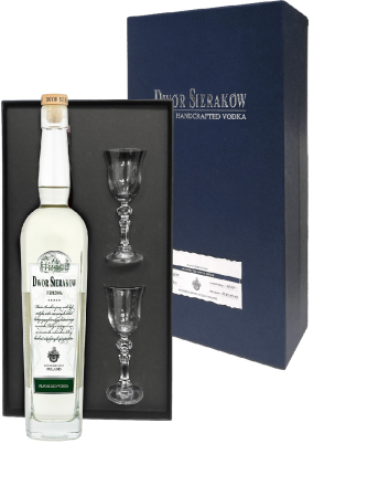Wódka Dwór Sieraków Pieprzowa Prestige 40% 0,7l. + kieliszki