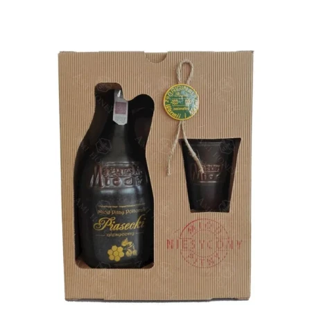Miód Pitny zestaw Półtorak Piasecki Kamionka 16% 0,6l. + kubeczek