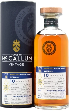 Whisky MCCALLUM Ardmore 10yo 46,5% 0,7l