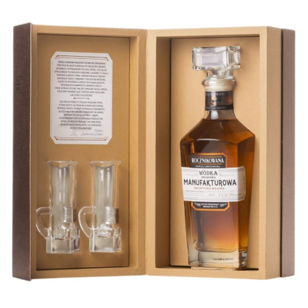 Wódka Smakowa Manufakturowa Rocznikowa 0,7l 46,4% + 2 kieliszki i opakowanie