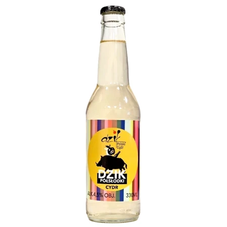 Cydr Dzik Półsłodki 4,5% 0,33l but