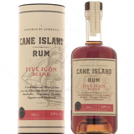 Rum Cane Island Five Icon Blend 44% 0,7 l. + tuba