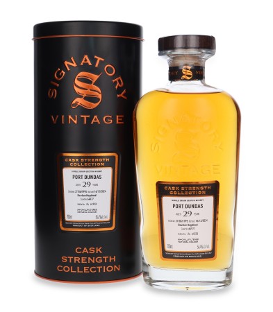 Whisky Port Dundas 29 YO Signatory Vintage 54,4% 0,7l. + puszka
